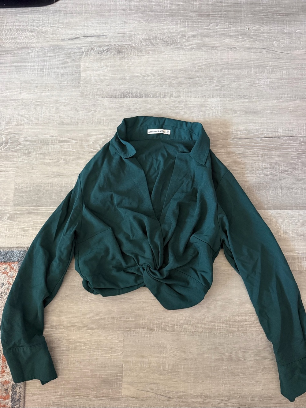 Abercrombie & Fitch Forest Green Twist-Top - Picture 2 of 3